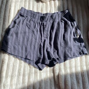 cotton shorts, dark gray. zipper pockets missing drawstring